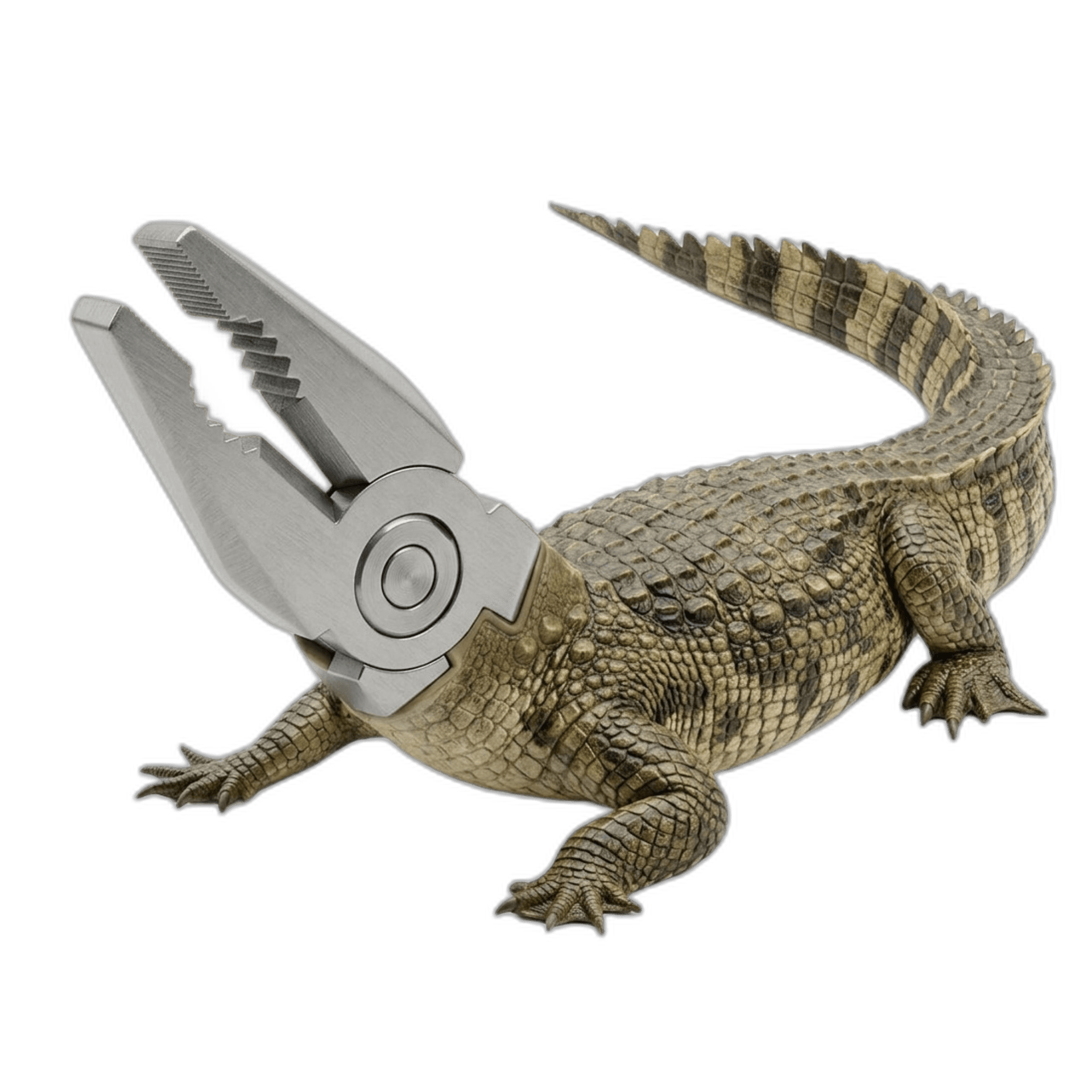 Crocopliers mascot — crocodile with pliers